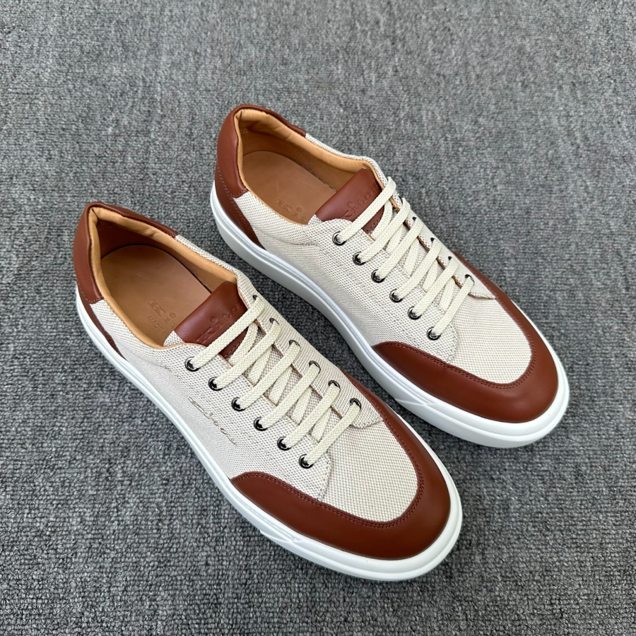 Kiton Inspired Two-Tone Leather Low Top Sneaker 키톤 투톤 레더 로우탑 스니커즈 베이지 6