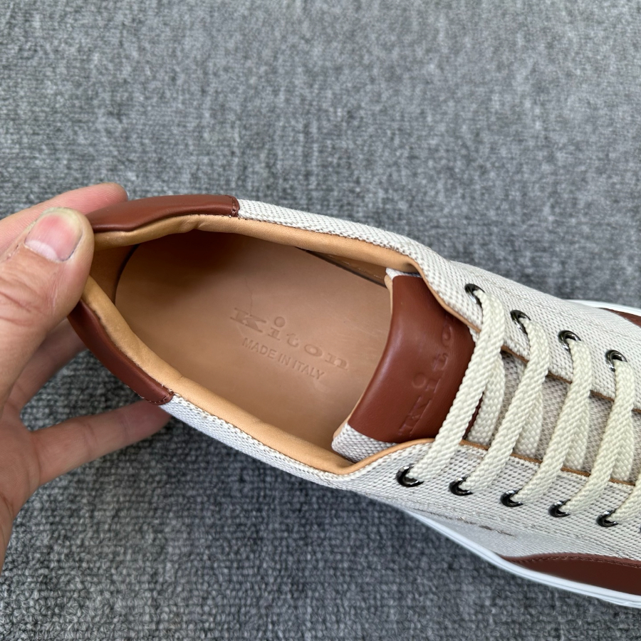 Kiton Inspired Two-Tone Leather Low Top Sneaker 키톤 투톤 레더 로우탑 스니커즈 베이지 9