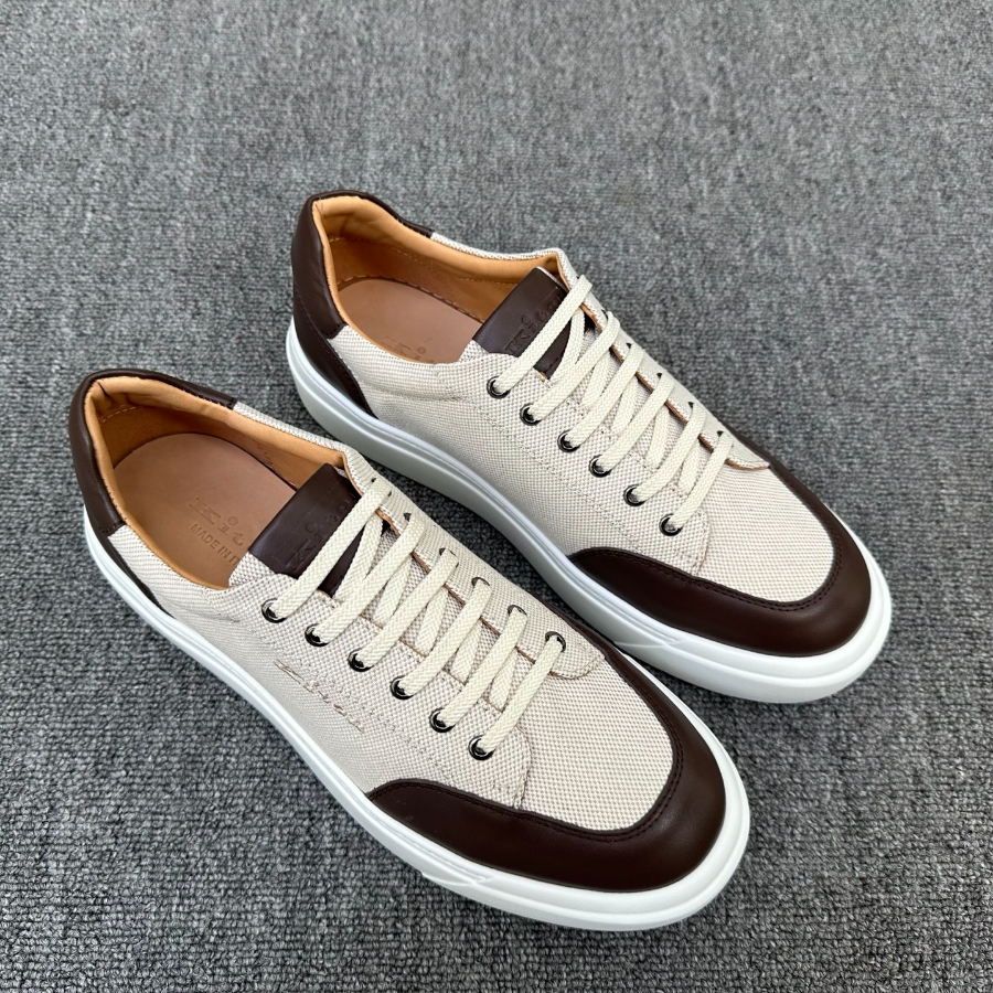 Kiton Inspired Two-Tone Leather Low Top Sneaker 키톤 투톤 레더 로우탑 스니커즈 브라운 3