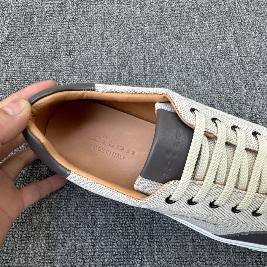 Kiton Inspired Two-Tone Leather Low Top Sneaker 키톤 투톤 레더 로우탑 스니커즈 그레이 6