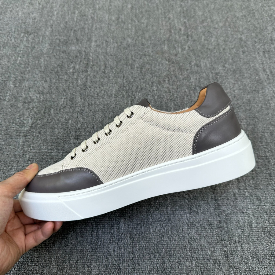 Kiton Inspired Two-Tone Leather Low Top Sneaker 키톤 투톤 레더 로우탑 스니커즈 그레이 7