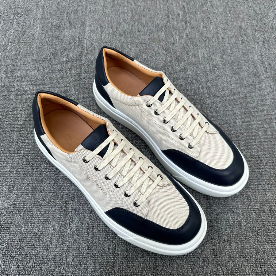 Kiton Inspired Two-Tone Leather Low Top Sneaker 키톤 투톤 레더 로우탑 스니커즈 네이비 3