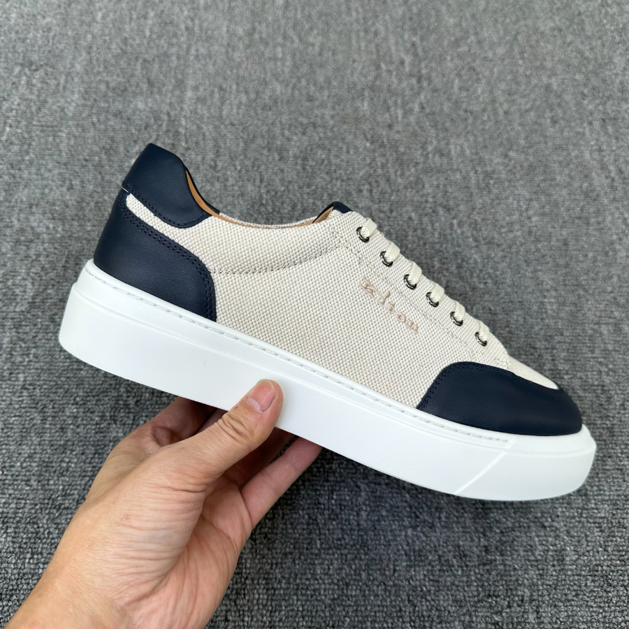 Kiton Inspired Two-Tone Leather Low Top Sneaker 키톤 투톤 레더 로우탑 스니커즈 네이비 4