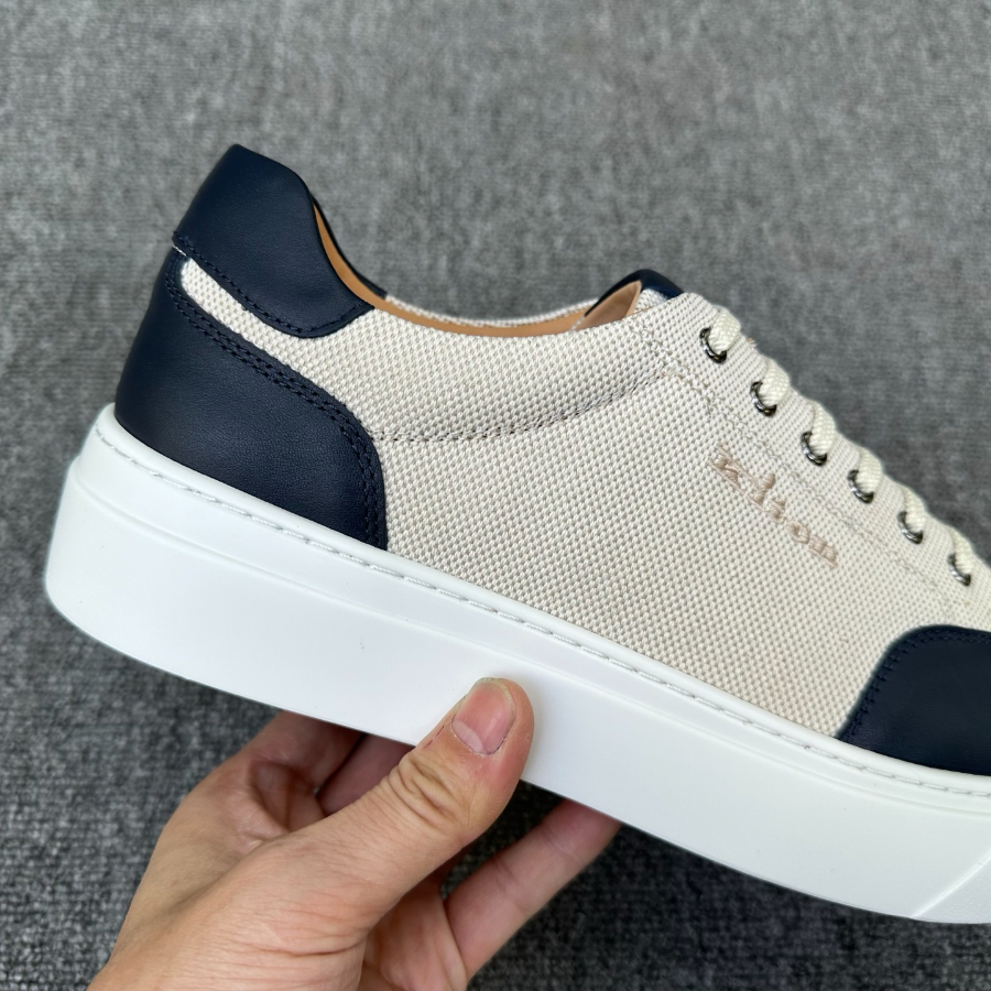 Kiton Inspired Two-Tone Leather Low Top Sneaker 키톤 투톤 레더 로우탑 스니커즈 네이비 5