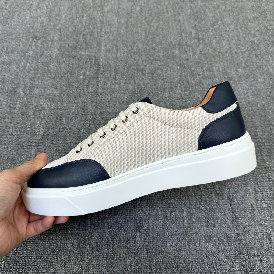 Kiton Inspired Two-Tone Leather Low Top Sneaker 키톤 투톤 레더 로우탑 스니커즈 네이비 7