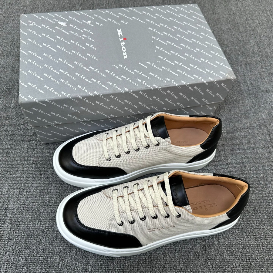 Kiton Inspired Two-Tone Leather Low Top Sneaker 키톤 투톤 레더 로우탑 스니커즈 블랙 1