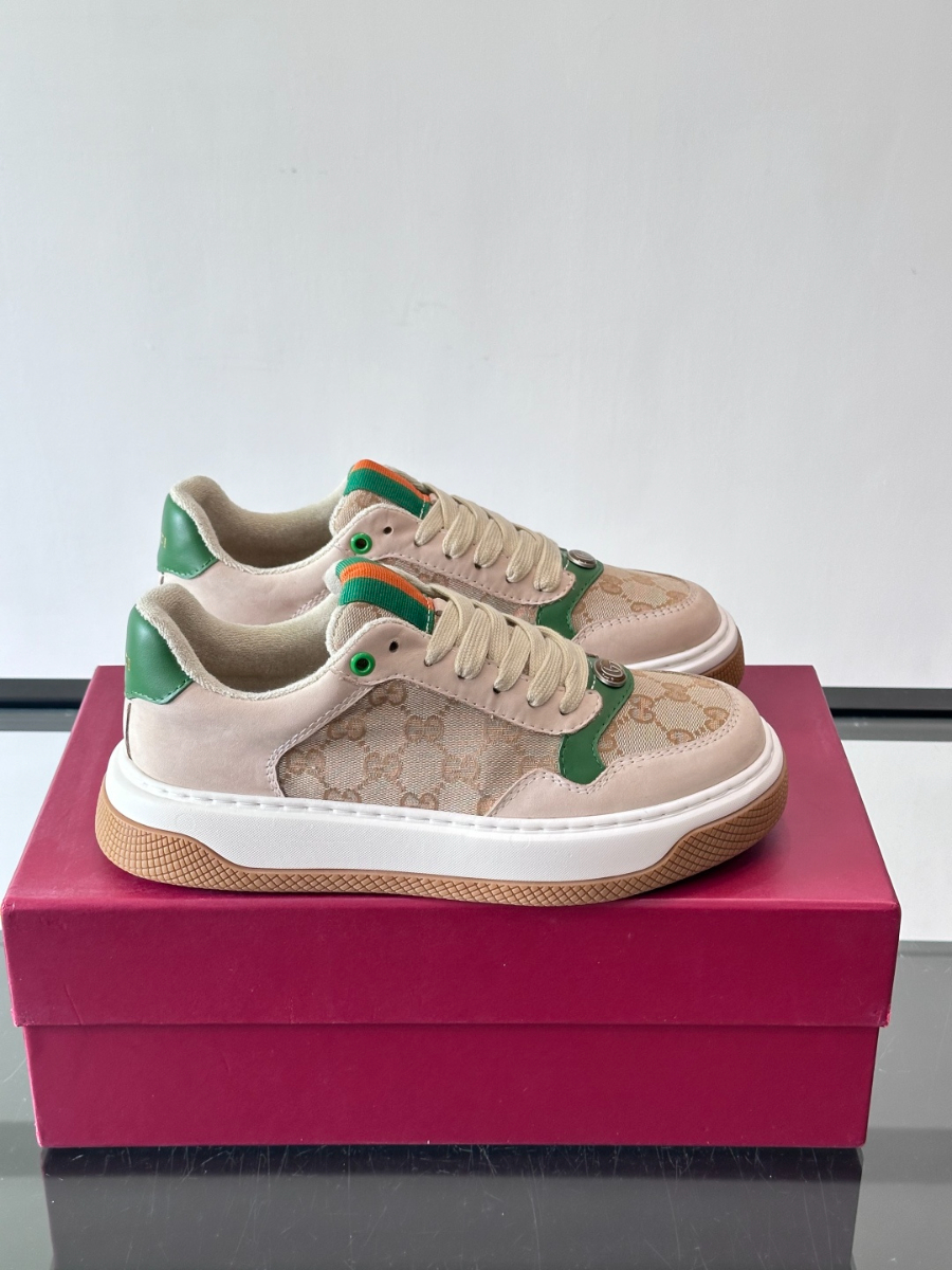 Gucci Platform GG Canvas Sneakers 구찌 플랫폼 GG 캔버스 스니커즈 베이지 그린 1