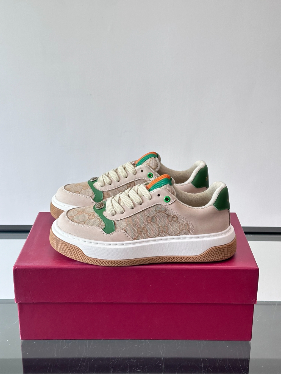 Gucci Platform GG Canvas Sneakers 구찌 플랫폼 GG 캔버스 스니커즈 베이지 그린 3