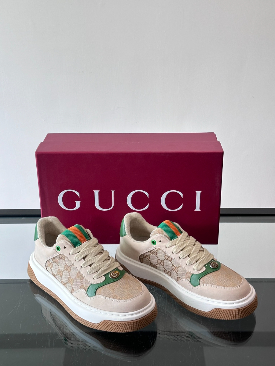 Gucci Platform GG Canvas Sneakers 구찌 플랫폼 GG 캔버스 스니커즈 베이지 그린 5