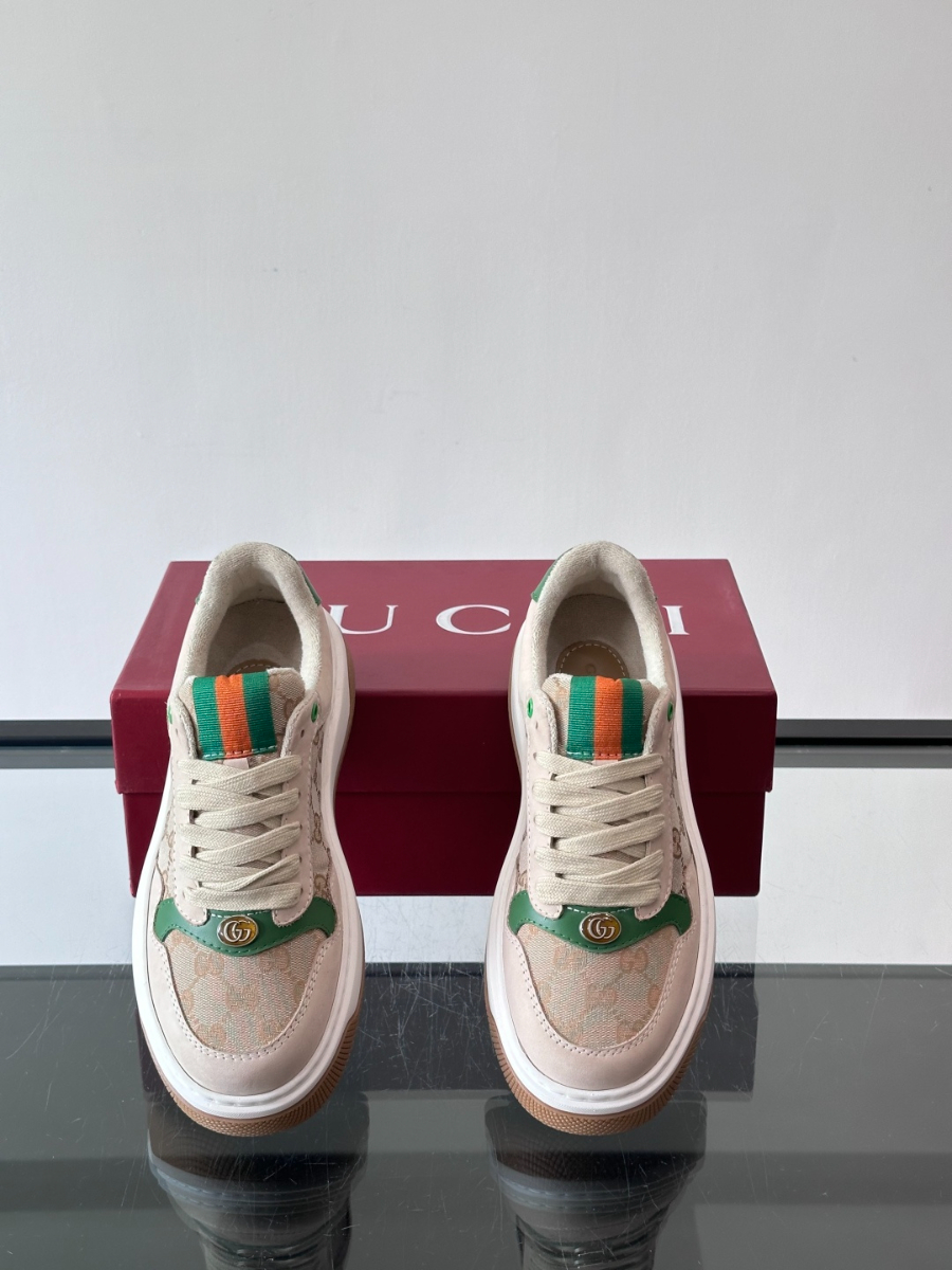 Gucci Platform GG Canvas Sneakers 구찌 플랫폼 GG 캔버스 스니커즈 베이지 그린 6