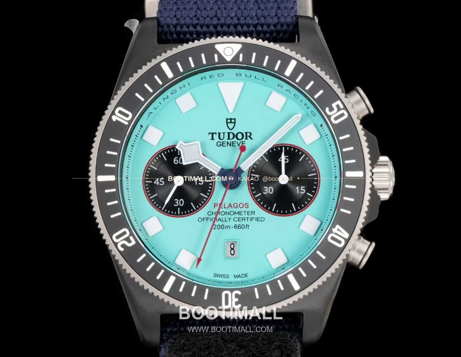 TUDOR Pelagos FXD Chronograph 튜더 펠라고스 FXD 크로노그래프 알링기 레드불 레이싱 민트 다이얼 M25807KN-0001 2