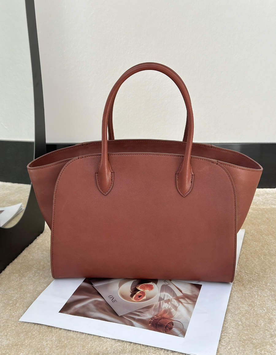 THE ROW Marlo 12 Bag 말로 12 토트백 마소니 송아지가죽 오크브라운 29.5cm 1