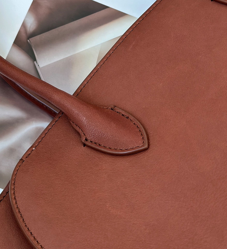 THE ROW Marlo 12 Bag 말로 12 토트백 마소니 송아지가죽 오크브라운 29.5cm 4