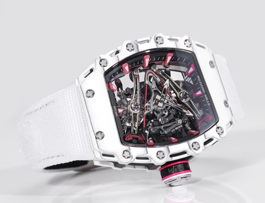 Richard Mille RM 38-02 Tourbillon Bubba Watson Pink Quartz TPT 리차드 밀 RM 38-02 투르비용 버바 왓슨 핑크 메뉴얼 TPT 패브릭 스트랩 2
