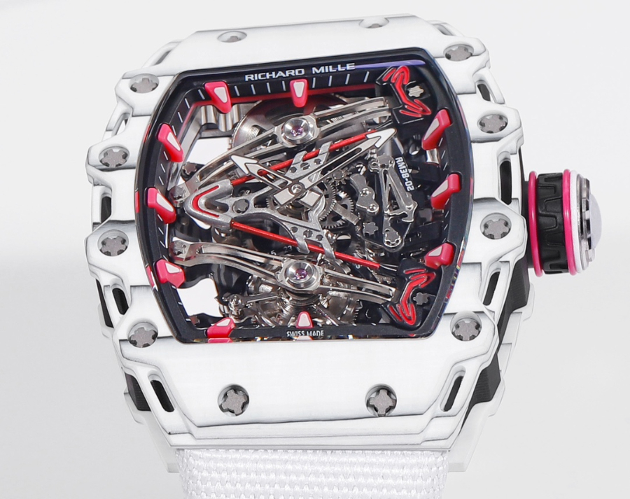 Richard Mille RM 38-02 Tourbillon Bubba Watson Pink Quartz TPT 리차드 밀 RM 38-02 투르비용 버바 왓슨 핑크 메뉴얼 TPT 패브릭 스트랩 4