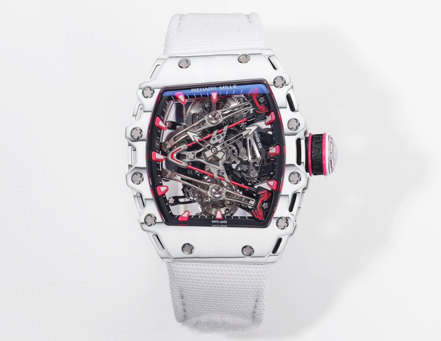 Richard Mille RM 38-02 Tourbillon Bubba Watson Pink Quartz TPT 리차드 밀 RM 38-02 투르비용 버바 왓슨 핑크 메뉴얼 TPT 패브릭 스트랩 1