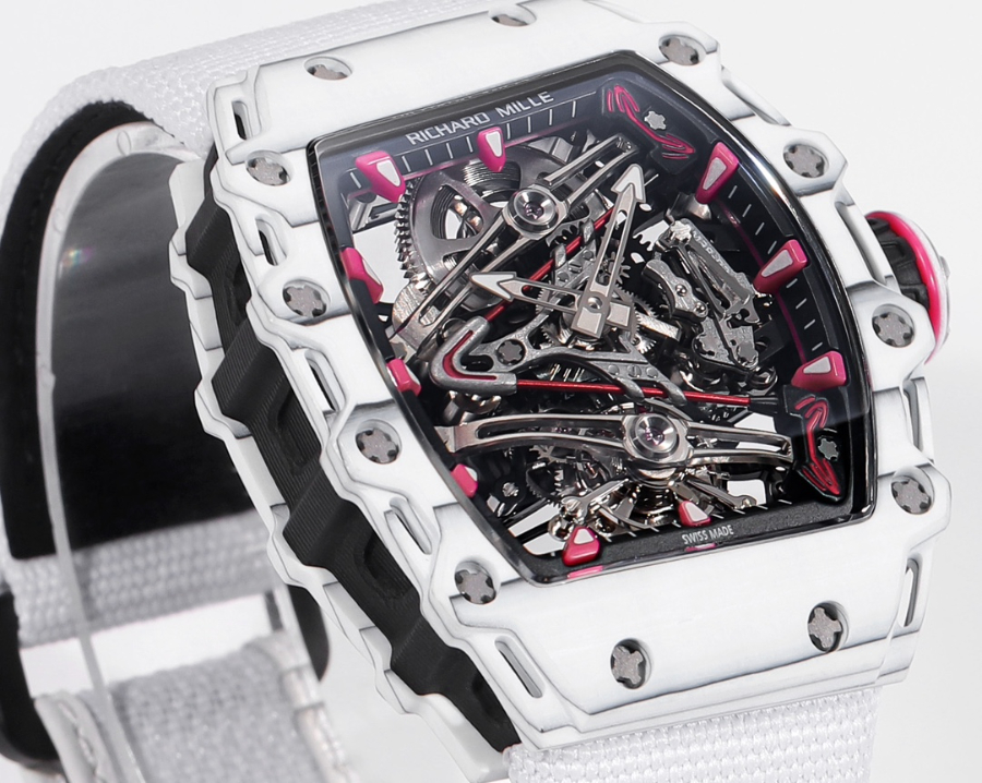 Richard Mille RM 38-02 Tourbillon Bubba Watson Pink Quartz TPT 리차드 밀 RM 38-02 투르비용 버바 왓슨 핑크 메뉴얼 TPT 패브릭 스트랩 8