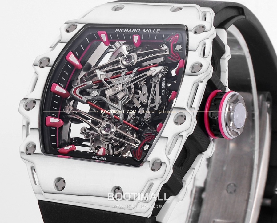 Richard Mille RM 38-02 Tourbillon Bubba Watson Pink Quartz TPT 리차드 밀 RM 38-02 투르비용 버바 왓슨 핑크 메뉴얼 TPT 블랙러버 4