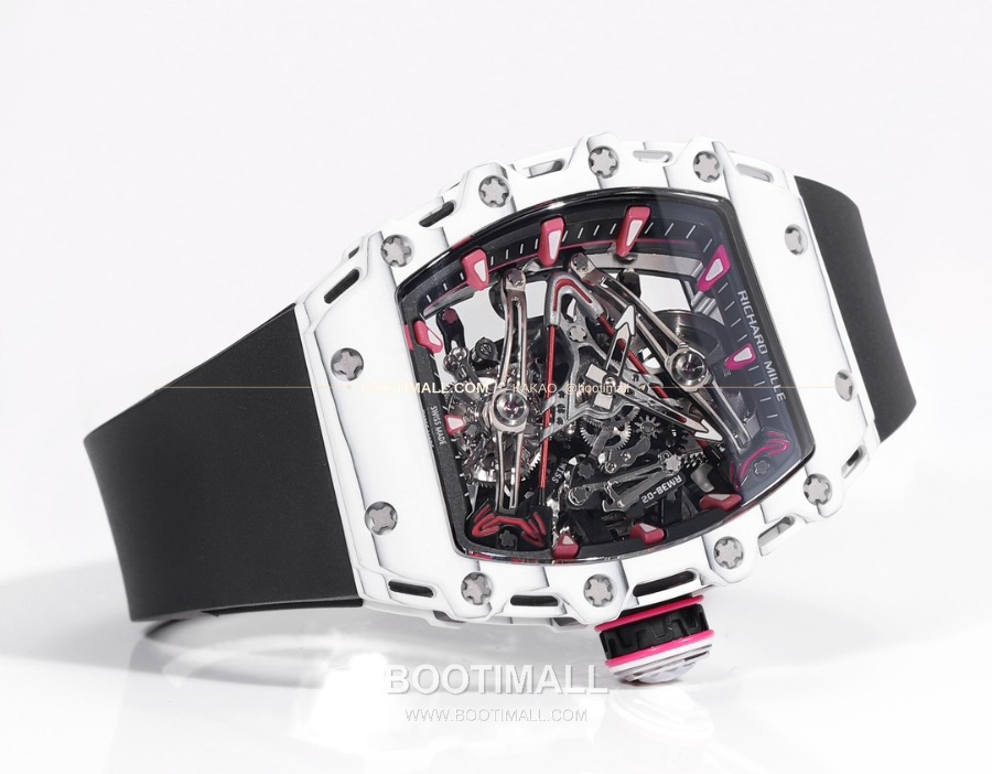 Richard Mille RM 38-02 Tourbillon Bubba Watson Pink Quartz TPT 리차드 밀 RM 38-02 투르비용 버바 왓슨 핑크 메뉴얼 TPT 블랙러버 6