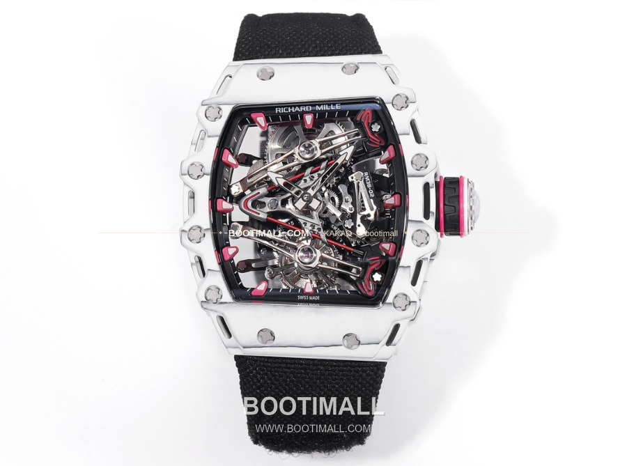Richard Mille RM 38-02 Tourbillon Bubba Watson Pink Quartz TPT 리차드 밀 RM 38-02 투르비용 버바 왓슨 핑크 메뉴얼 TPT 패브릭 스트랩 1