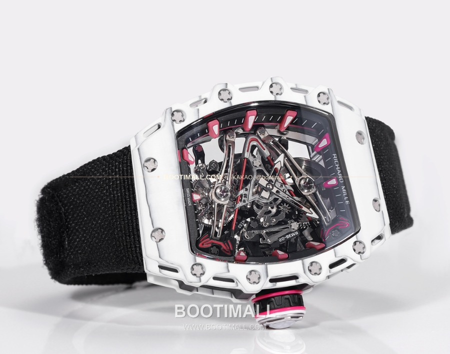 Richard Mille RM 38-02 Tourbillon Bubba Watson Pink Quartz TPT 리차드 밀 RM 38-02 투르비용 버바 왓슨 핑크 메뉴얼 TPT 패브릭 스트랩 2