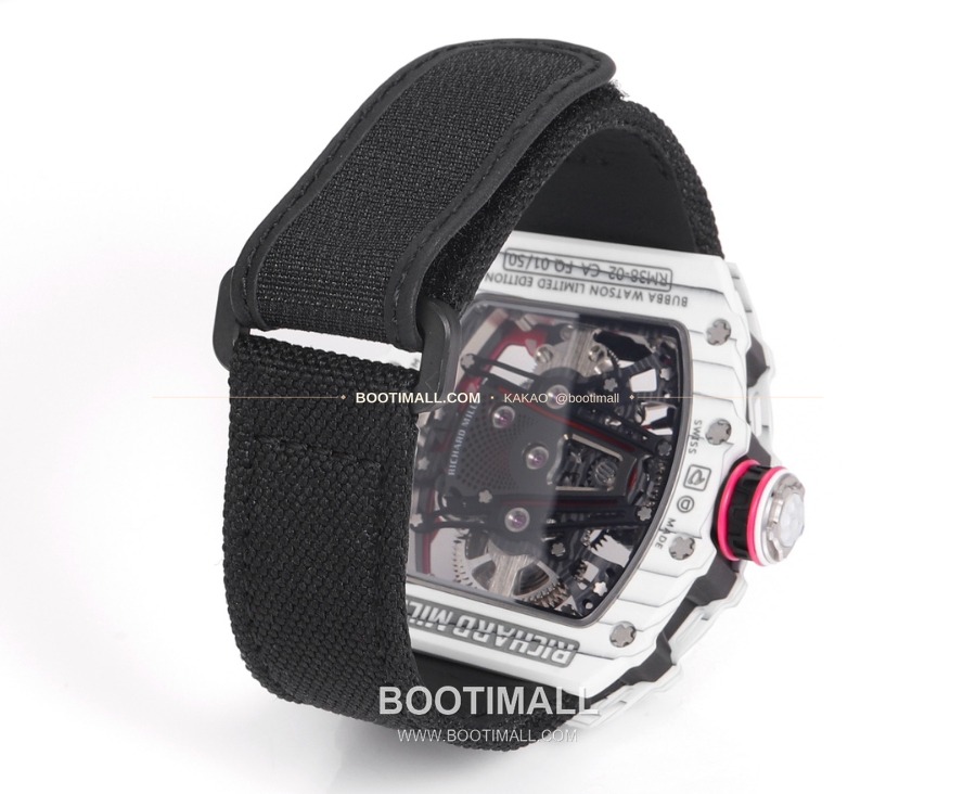 Richard Mille RM 38-02 Tourbillon Bubba Watson Pink Quartz TPT 리차드 밀 RM 38-02 투르비용 버바 왓슨 핑크 메뉴얼 TPT 패브릭 스트랩 9