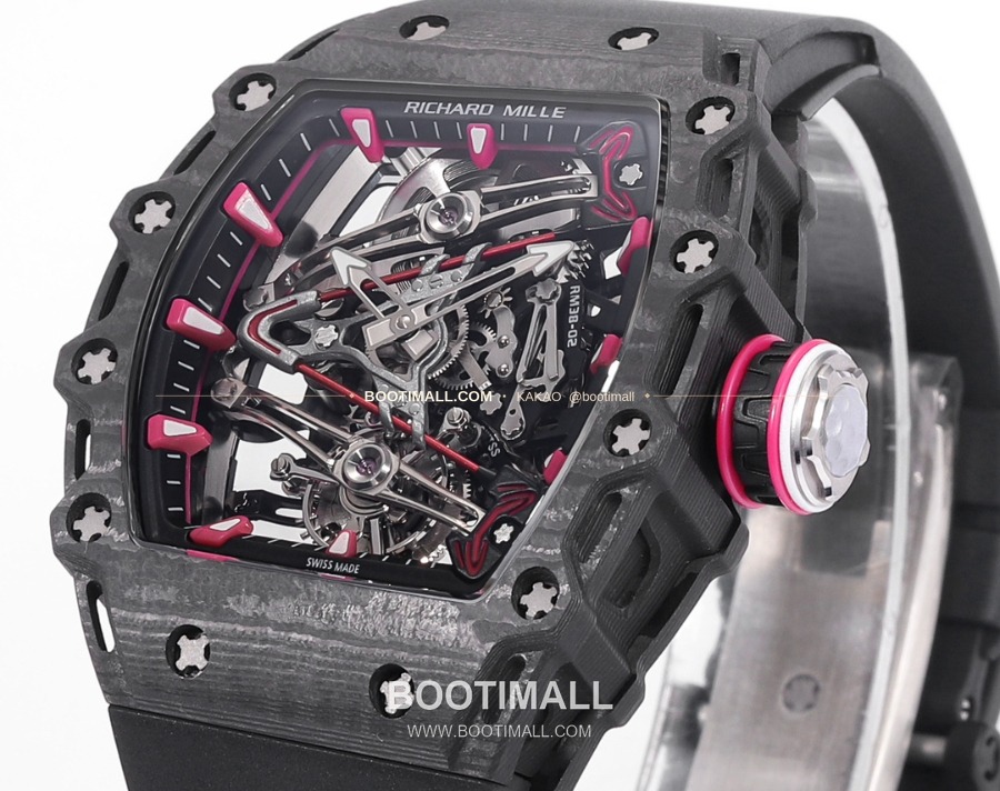 Richard Mille RM 38-02 Tourbillon Bubba Watson Pink Carbon TPT 리차드 밀 RM 38-02 투르비용 버바 왓슨 핑크 카본 TPT 5