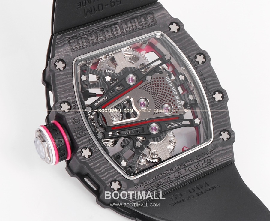Richard Mille RM 38-02 Tourbillon Bubba Watson Pink Carbon TPT 리차드 밀 RM 38-02 투르비용 버바 왓슨 핑크 카본 TPT 7