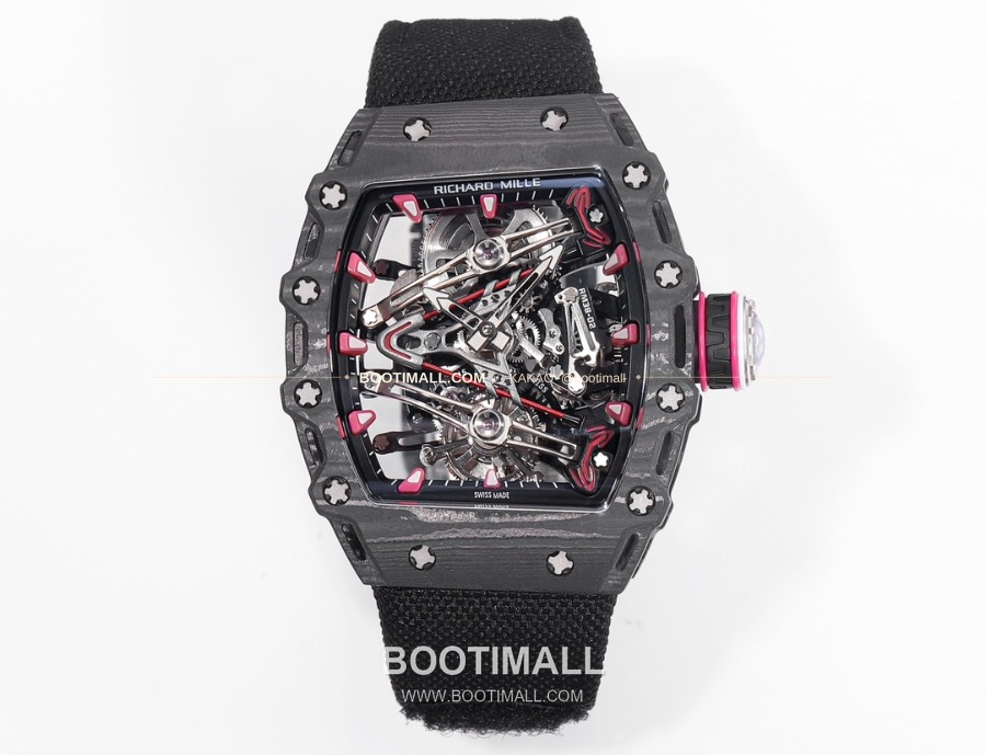 Richard Mille RM 38-02 Tourbillon Bubba Watson Pink Carbon TPT 리차드 밀 RM 38-02 투르비용 버바 왓슨 핑크 카본 TPT 페브릭밴드 1