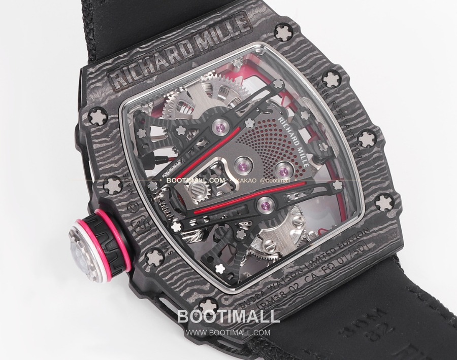 Richard Mille RM 38-02 Tourbillon Bubba Watson Pink Carbon TPT 리차드 밀 RM 38-02 투르비용 버바 왓슨 핑크 카본 TPT 페브릭밴드 7