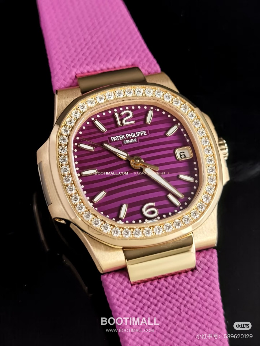 Patek Philippe Nautilus Ladies Diamond Bezel Purple Dial 36mm 파텍필립 18K 포금 노틸러스 여성 다이아 베젤 퍼플 다이얼 36mm(소장용) 2
