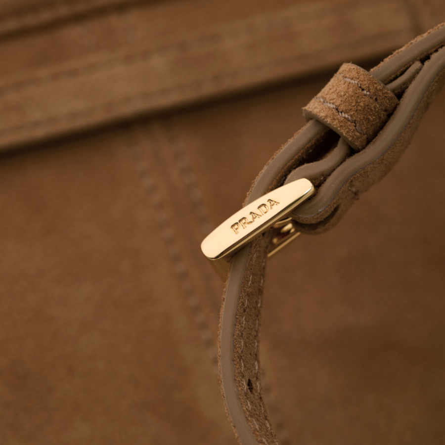PRADA Soft Lux Suede Leather Top Handle Bag 프라다 소프트 럭스 스웨이드 레더 토트백 브라운 1BA426 32cm 4