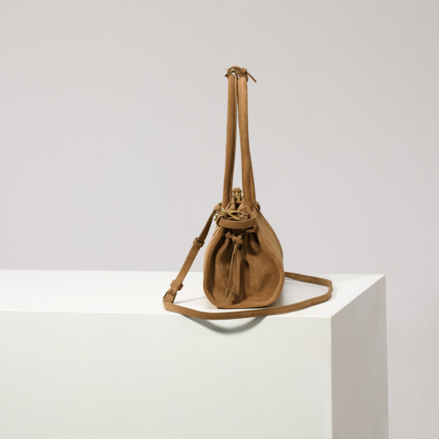 PRADA Soft Lux Suede Leather Top Handle Bag 프라다 소프트 럭스 스웨이드 레더 토트백 브라운 1BA426 32cm 12