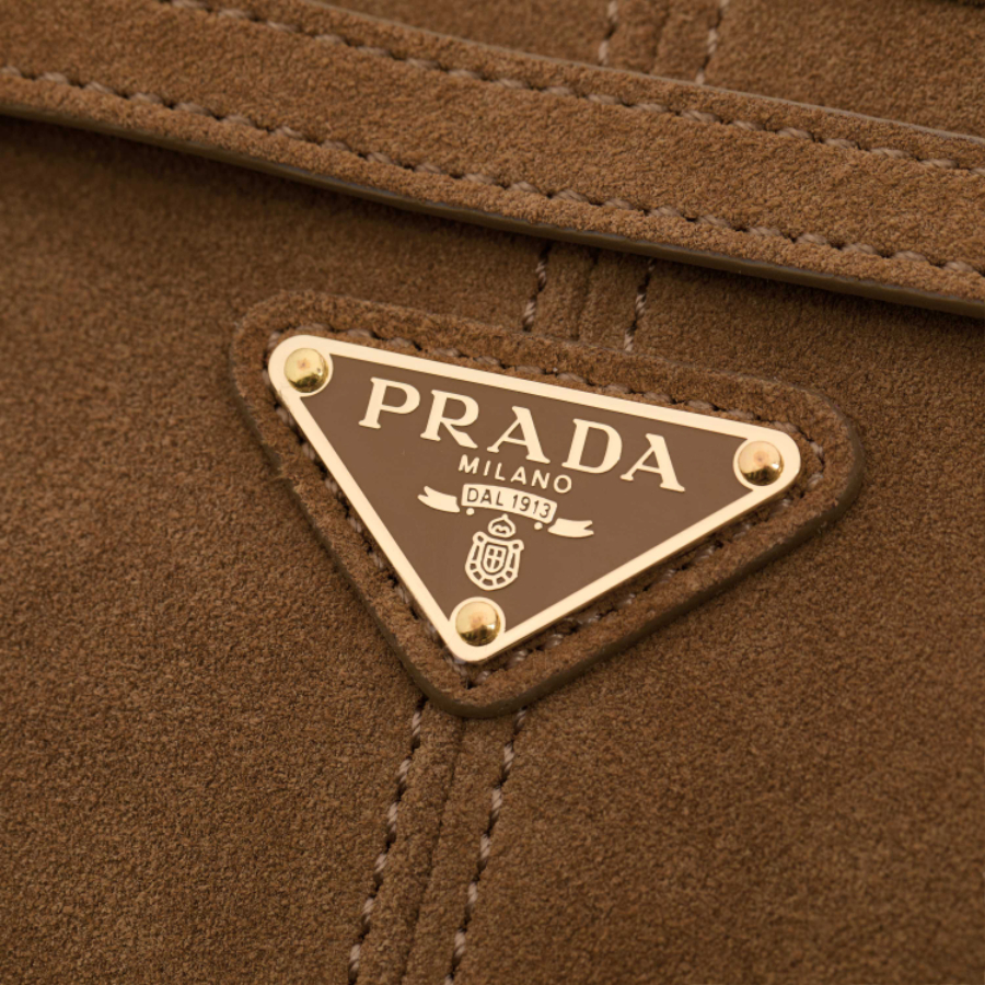 PRADA Soft Lux Suede Leather Top Handle Bag 프라다 소프트 럭스 스웨이드 레더 토트백 브라운 1BA426 32cm 14