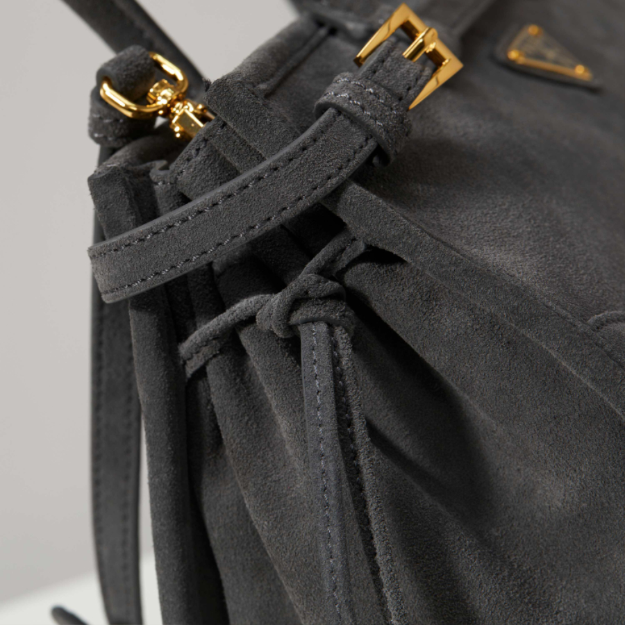 PRADA Soft Lux Suede Leather Top Handle Bag 프라다 소프트 럭스 스웨이드 레더 토트백 그레이 1BA426 32cm 6