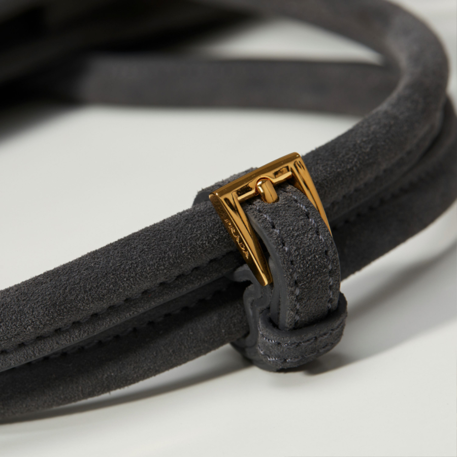 PRADA Soft Lux Suede Leather Top Handle Bag 프라다 소프트 럭스 스웨이드 레더 토트백 그레이 1BA426 32cm 7