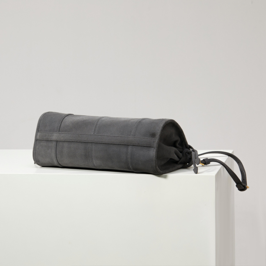 PRADA Soft Lux Suede Leather Top Handle Bag 프라다 소프트 럭스 스웨이드 레더 토트백 그레이 1BA426 32cm 13