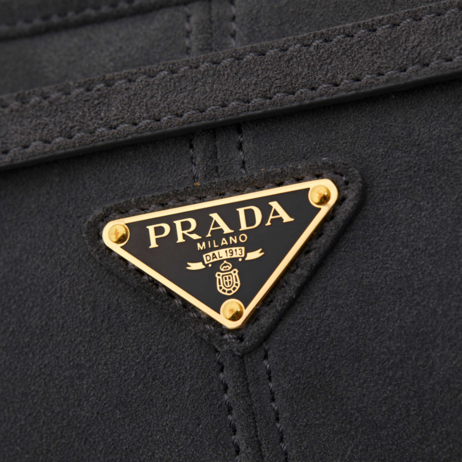 PRADA Soft Lux Suede Leather Top Handle Bag 프라다 소프트 럭스 스웨이드 레더 토트백 그레이 1BA426 32cm 14