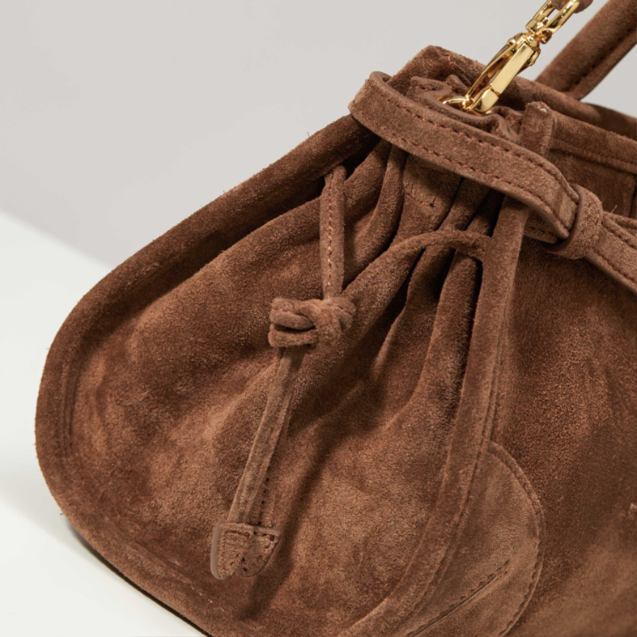 PRADA Soft Lux Suede Leather Top Handle Bag 프라다 소프트 럭스 스웨이드 레더 토트백 브라운 1BA426 32cm 6