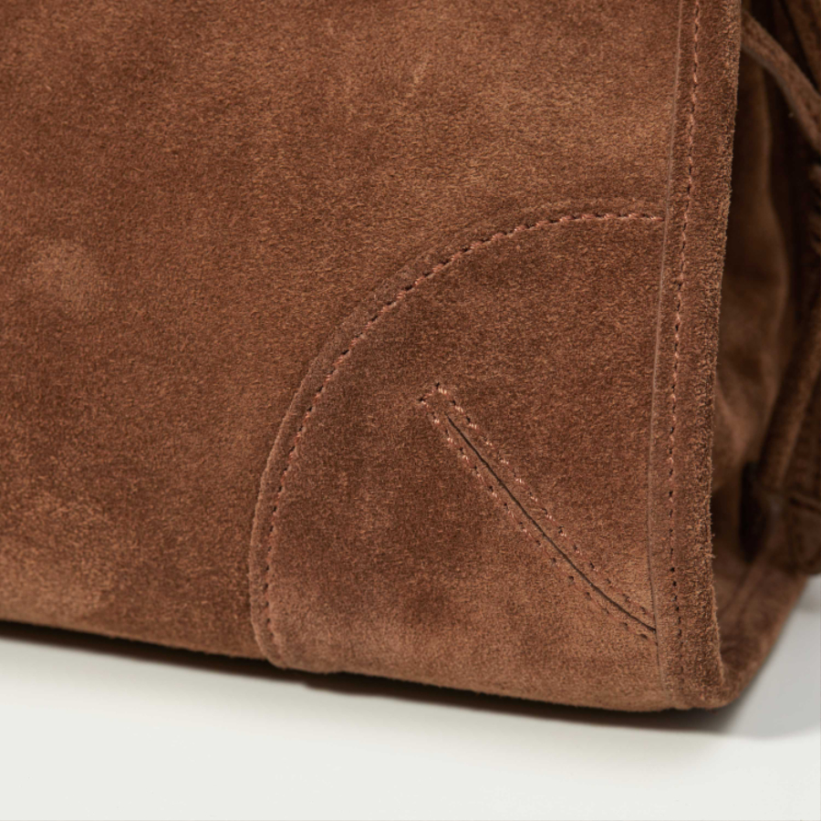 PRADA Soft Lux Suede Leather Top Handle Bag 프라다 소프트 럭스 스웨이드 레더 토트백 브라운 1BA426 32cm 9