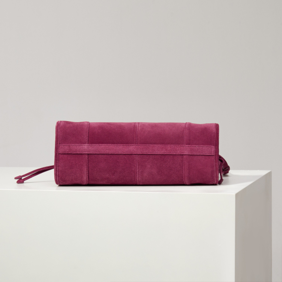 PRADA Soft Lux Suede Leather Top Handle Bag 프라다 소프트 럭스 스웨이드 레더 토트백 체리핑크  1BA426 32cm 3