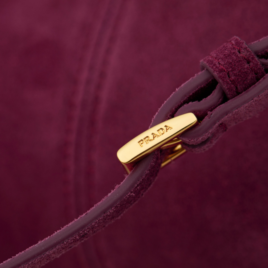 PRADA Soft Lux Suede Leather Top Handle Bag 프라다 소프트 럭스 스웨이드 레더 토트백 체리핑크  1BA426 32cm 5