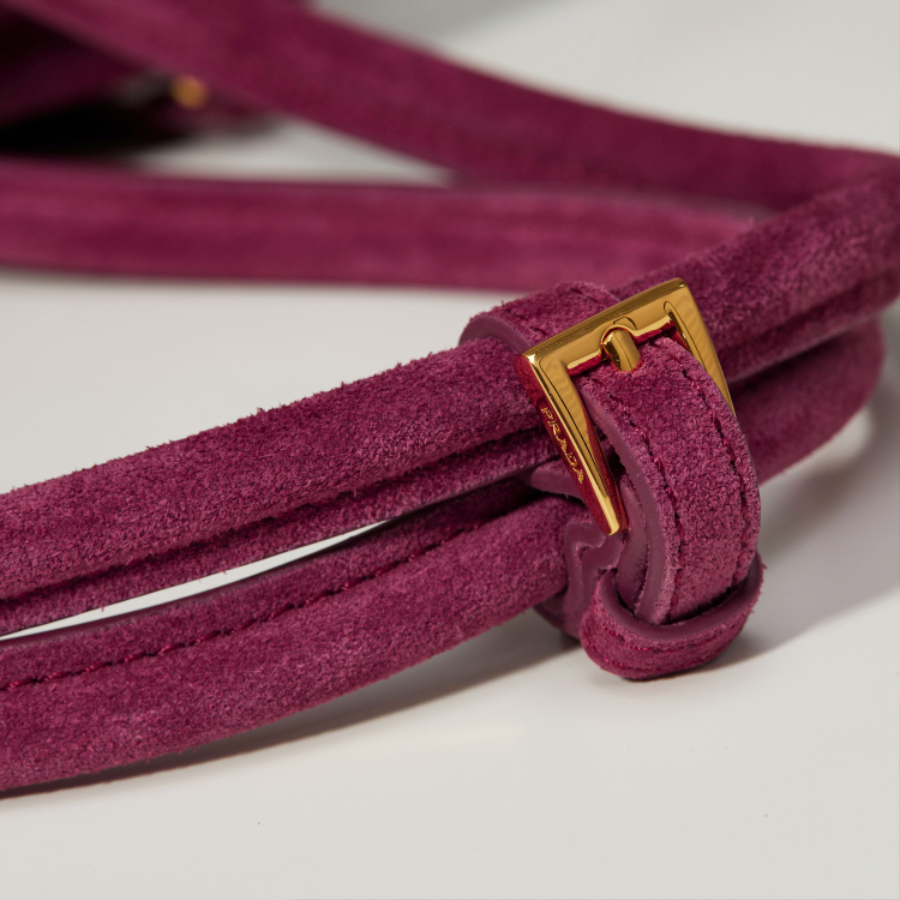 PRADA Soft Lux Suede Leather Top Handle Bag 프라다 소프트 럭스 스웨이드 레더 토트백 체리핑크  1BA426 32cm 6