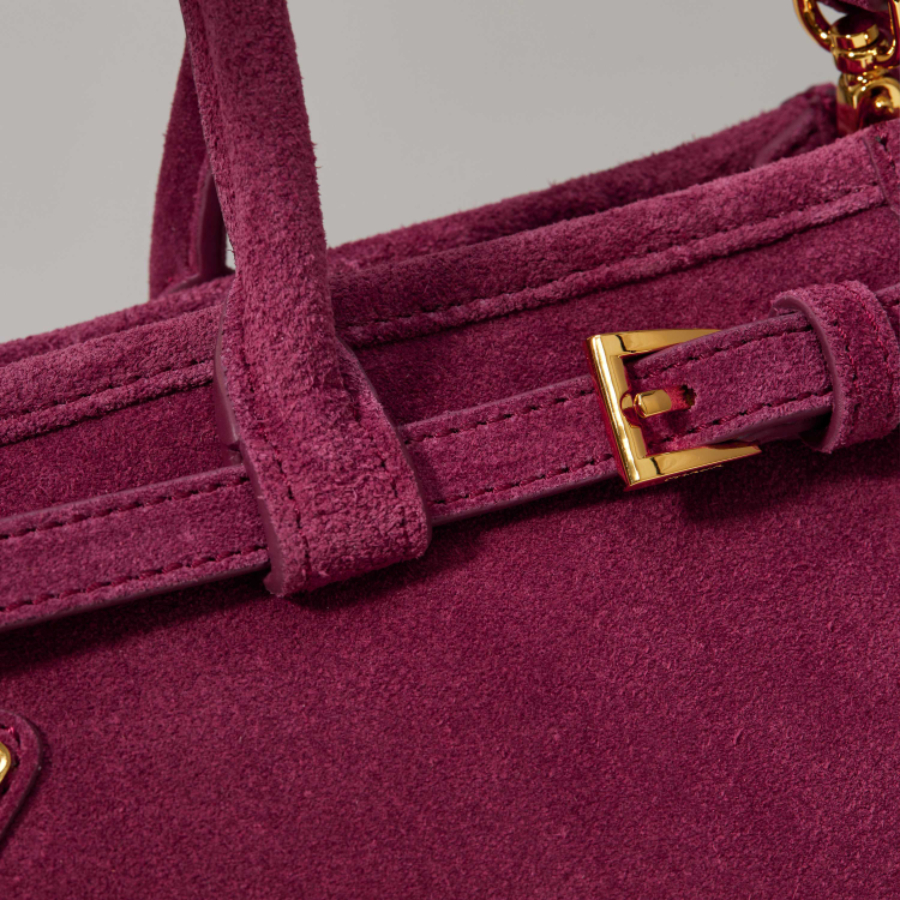 PRADA Soft Lux Suede Leather Top Handle Bag 프라다 소프트 럭스 스웨이드 레더 토트백 체리핑크  1BA426 32cm 7