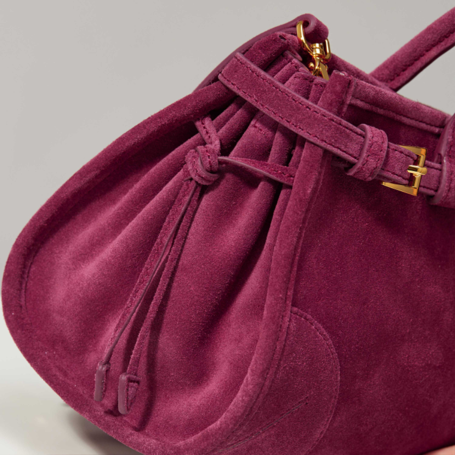 PRADA Soft Lux Suede Leather Top Handle Bag 프라다 소프트 럭스 스웨이드 레더 토트백 체리핑크  1BA426 32cm 8