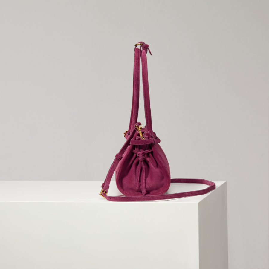 PRADA Soft Lux Suede Leather Top Handle Bag 프라다 소프트 럭스 스웨이드 레더 토트백 체리핑크  1BA426 32cm 12