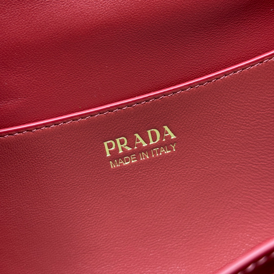 PRADA Tumulte Nappa Leather Shoulder Bag 프라다 투물테 나파 가죽 숄더백 레드1BD395 24cm 9