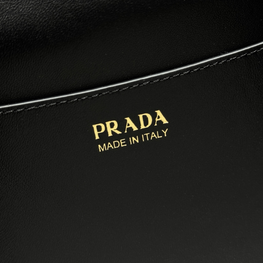 PRADA Tumulte Nappa Leather Shoulder Bag 프라다 투물테 나파 가죽 숄더백 블랙 1BD395 24cm 7