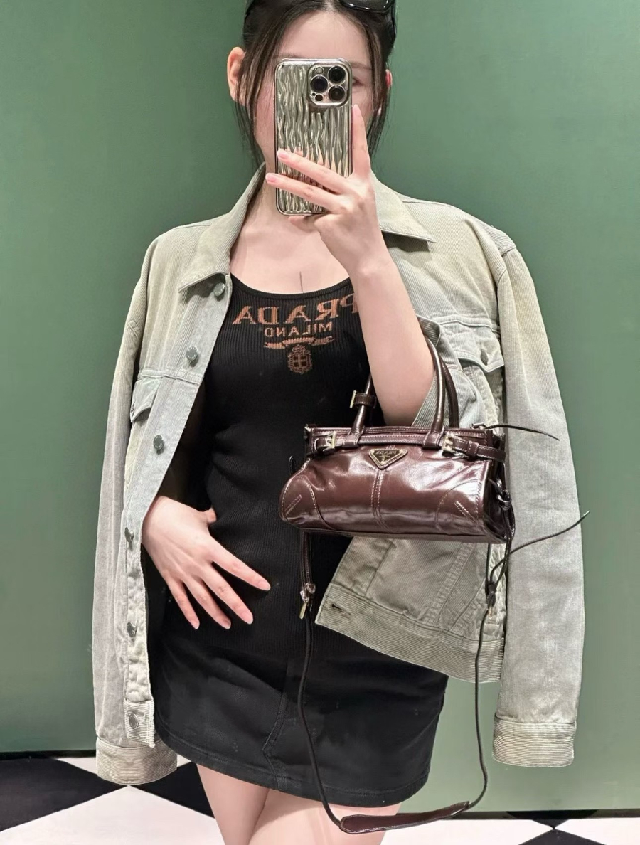 PRADA Re-Edition 1995 Mini Patent Leather 프라다 리에디션 1995 미니 페이턴트 레더 토트백 1BA486 버건디 23cm 1