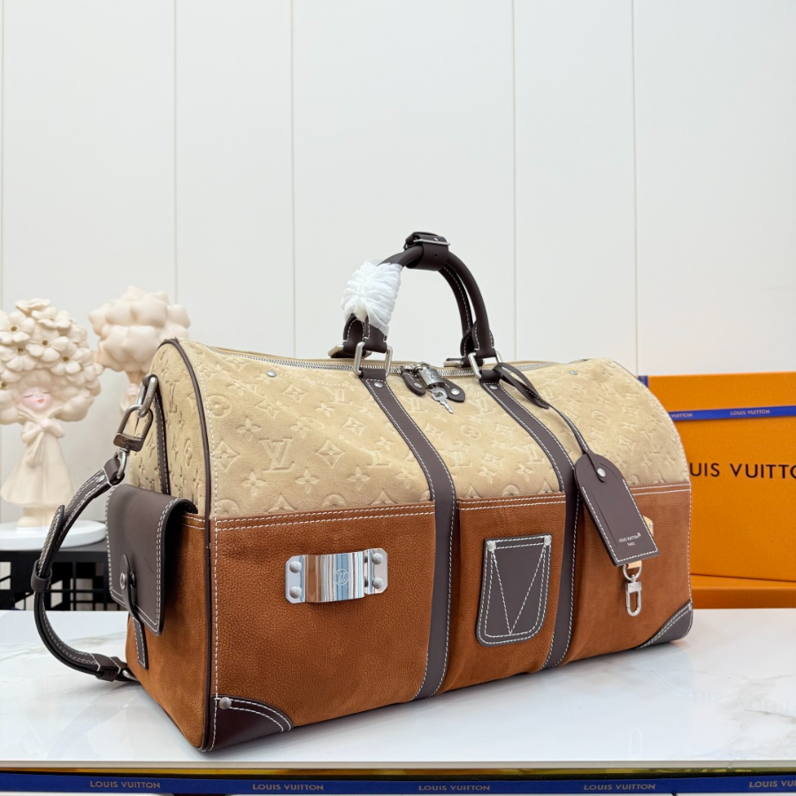 Louis Vuitton Keepall Bandoulière 50 루이비통 키폴 반둘리에 50 M26127 패치워크 가죽 & 모노그램 50cm 3
